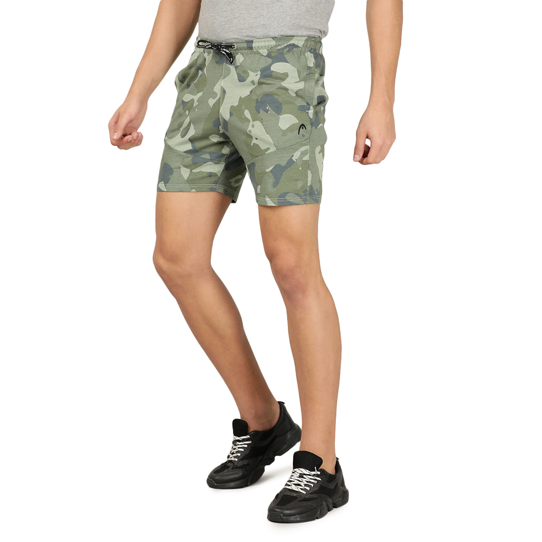 HEAD Men Green Camouflage Training Shorts